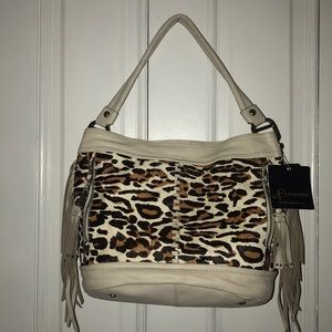 "B Makowsky NWT Cowhide & Glove Leather Handbag